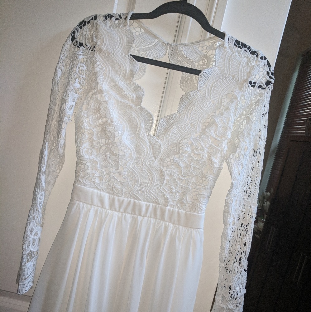❌SOLD❌ White Full-Length Dress - Wedding! - Picture 2 of 4